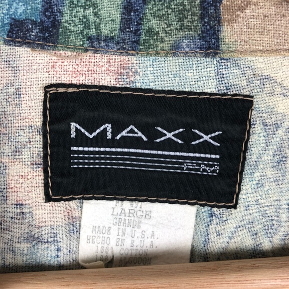 Vintage 80’s Men’s Maxx FM Button Down Shirt, L - Picture 2 of 4